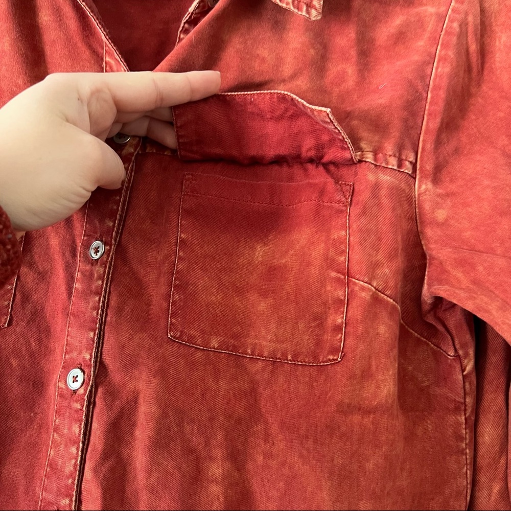 Soft Surroundings Orange Rust Button Up Heavenly … - image 4